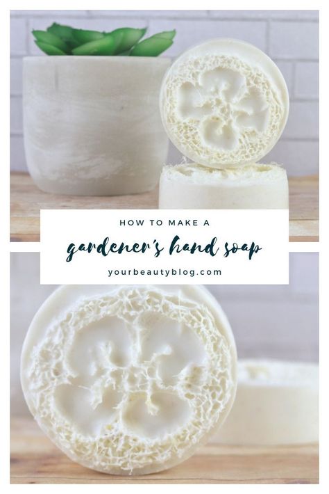 Gardeners Soap Recipe, Loofah Soap Diy, Hand Soap Recipe, Diy Hand Soap, Diy Soap Bars, Wood Soap Dish, Handmade Soap Recipes, Soap Tutorial, Melt And Pour Soap