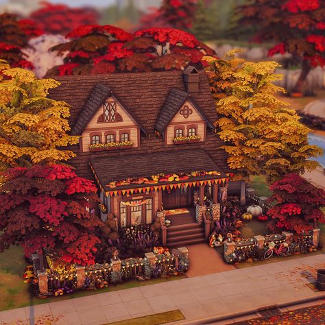 🍁Cozy Autumn Home🍁 Today I have a cozy family home for you. It is fully furnished and can accommodate a family of five. I hope you're starting to get into the autumn mood! 🍄 BaseGame, Seasons and Free Holidays Set 🍄 30x20 🍄 🛌x 4 🍄 🚽x 3 🍁🌰🌾🍁🌰🌾🍁🌰🌾 #thesims4builds #thesims4homes #showusyourbuilds #sccregram #somesimlishbuild #simstagram #thesims #sims #thesims4 #ts #ts4 #thesims4house #simsbuild #thesims4home #simshouse #games #PS4 #sims4nocc #instagood #gamer #design #landscape #gardening... Autumn House Sims 4, Sims 4 Seasons House, Cozy Sims 4 House, Sims 4 Cozy House, Sims 4 Landscaping Ideas, Cozy Autumn Home, Cozy Family Home, Sims 4 Seasons, Gamer Design