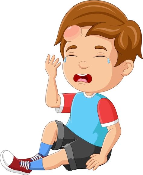 Little boy crying with a bump on his hea... | Premium Vector #Freepik #vector #bruise #boy-sitting #child-cry #sad-kid English Conversation For Kids, English Conversation, Zombie Hand, Cartoon Boy, Baby Crying, Baby Cartoon, Chinese Boy, Funny Cartoons, Cartoon Illustration