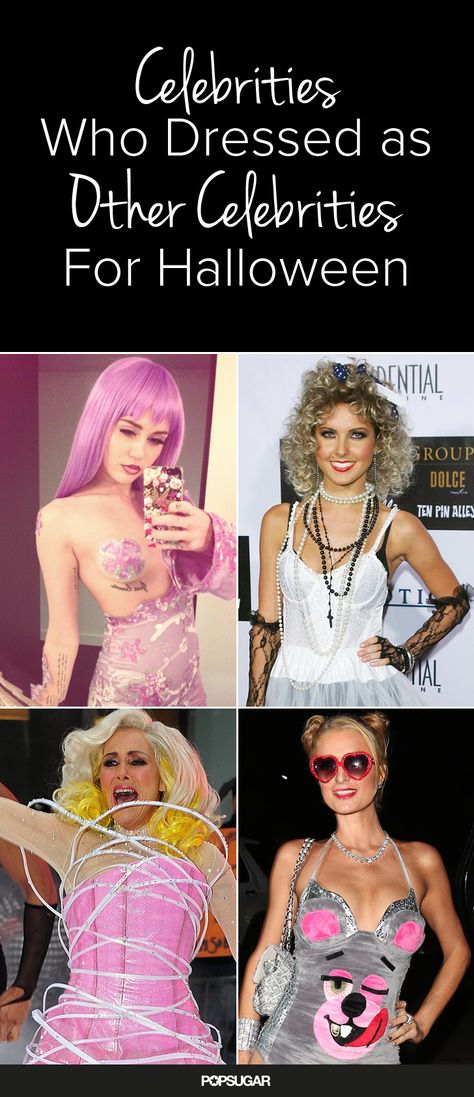 These stars got creative for Halloween, and we're taking notes! Dress Up As A Celebrity Party, Famous Rockstar Costume, Dress Like Your Favorite Music Artist, Dress As Celebrity Costume, Popstar Costume Ideas, Celebrity To Dress Up As, Female Celebrity Costumes, Celebrity Look Alike Costumes Ideas, Pop Star Costume Women