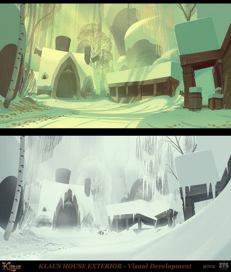 ArtStation - KLAUS - Concepts and Visual Development, Henrik Evensen Klaus 2019, Visual Development Art, Story References, Background Painting, Bg Design, Ghost Story, Landscape Concept, Concept Art Drawing, The Spa