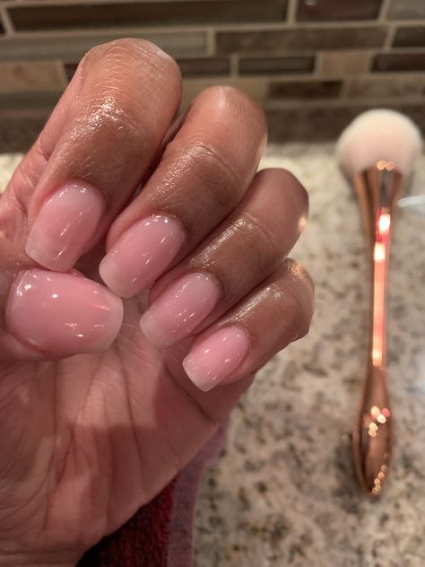 Pink Tint Nails, Neutral Pink Gel Nails, Nude Pink Acrylic Nails, Natural Dip Powder Nails, Dark Skin Nails, Sheer Pink Nails, Color Powder Nails, Natural Nails Manicure, Milky Nails