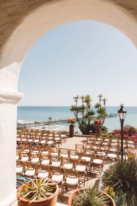 Casa Romantica Wedding, Spanish Style Wedding, Ocean View Wedding, Socal Wedding Venues, Wedding Locations California, Small Beach Weddings, Southern California Wedding Venues, Spanish Wedding, Wedding Venues Beach