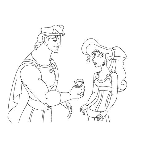 Blank colorless hercules scene with Megara to get as a tattoo. Hercules Couple Tattoo, Megara Tattoo Hercules, Hercules Disney Tattoo, Disney Hercules Tattoo, Hercules Tattoos, Hercules Drawing, Disney Characters Outline, Hercules Cartoon, Hercules Tattoo