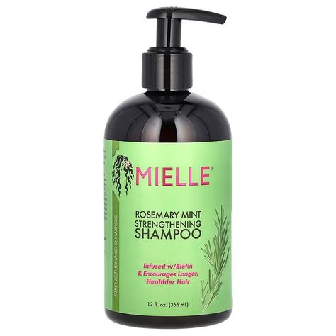 Mielle, Strengthening Shampoo, Rosemary Mint, 12 fl oz (355 ml) Shampoo Mielle, Monique Rodriguez, Humulus Lupulus, Mint Shampoo, Hair Masque, Healthy Hair Journey, Rosemary Mint, Benzoic Acid, Brittle Hair