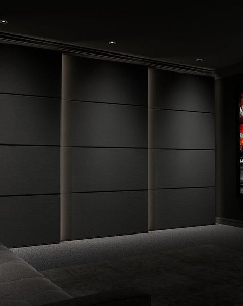 Acoustic Fabric Wall Covering - London | Quiet Interiors ltd Media Room Upholstered Walls, Home Theatre Wall Panelling, Acoustic Fabric Wall Panels, Acoustic Room Design, Fabric Panels On Wall, Acoustic Fabric Wall, Acoustic Wall Design, Acoustic Panels Wall Design, Acoustic Panel Design