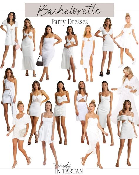 Bachelorette Party Dresses - bridal dresses, bachelorette outfits, white dresses, white fall outfits Bride Bachelorette Outfit, Nashville Bachelorette Party Outfit, Bachelorette Party Dresses, White Party Attire, White Bachelorette Party Outfit, All White Party Outfits, White Bachelorette, White Party Outfit, Beach Party Outfits