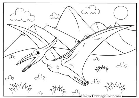 Pterodactyl Coloring Pages - Free Printable Dino Kids, Boy Coloring, Dinosaur Drawing, Dinosaur Coloring Pages, Dinosaur Coloring, The Good Dinosaur, A Dinosaur, Kids Book, Cute Dinosaur