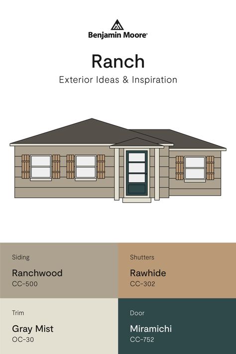 Ranch Style House Colors Exterior Paint, Ranch Style Home Exterior Colors, Ranch House Exterior Colors Paint Ideas, Tan Ranch House Exterior Color Schemes, Ranch Style Homes Exterior Colors, Ranch House Exterior Colors, Mid Century Paint Colors, Exterior Paint Color Combinations, Kensington House