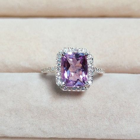 Amethyst Set Jewelry, Purple Stone Engagement Rings, Amethyst Engagement Ring Silver, Amythest Jewelry, Lavender Wedding Ring, Amethyst Engagement Rings, Purple Engagement Ring, Amethyst Jewelry Ring, Purple Engagement Rings