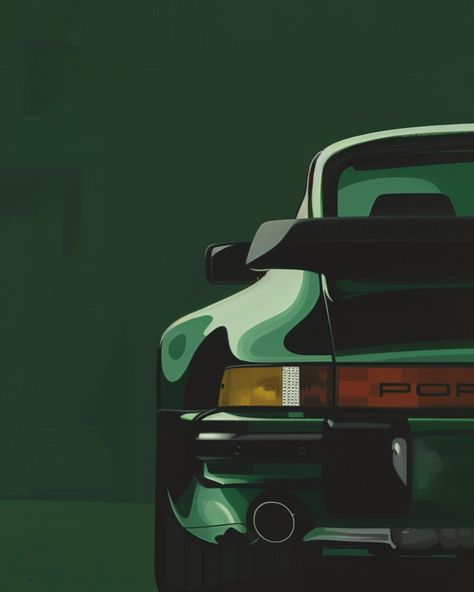 Green Paintings Ideas, Porsche Gt3 Rs Painting, Cool Green Aesthetic, Porsche Gt3 Rs Drawing, Paintings Of Cars, Car Painting Easy, Car Painting Ideas, Porsche Drawing, Ferry Porsche