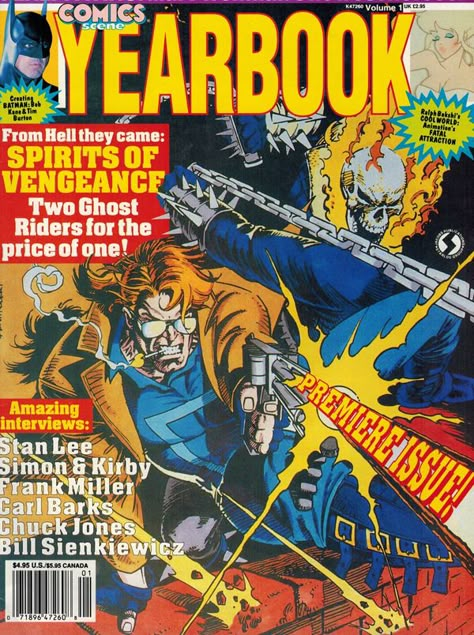 COMICS SCENE YEARBOOK Vol. 1 1992 Comic Book Yearbook, Yearbook Covers Themes, Back In 1992, Yearbook Covers Design, Spirit Of Vengeance, Yearbook Layouts, Yearbook Pages, Yearbook Covers, Scrapbook Cover