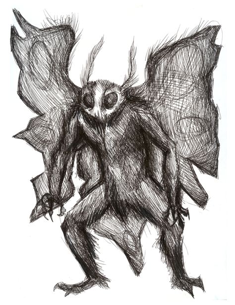 MOTH MAN Moth Man Drawing, Moth Demon, Mothman Art, Mothman Prophecies, The Mothman Prophecies, Shadow Person, Moth Man, Lion Hunting, The Mothman