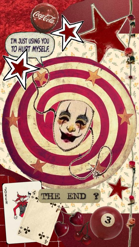 🍒♦️ #redaesthetic #red #vintage #vintageaesthetic #cocacola #wallpaper #stars #cards #clown #spiral Circus Aesthetic, Dark Circus, Clowns Funny, Rennaissance Art, Cute Clown, Vintage Clown, Circus Theme, Edgy Wallpaper, Vintage Circus