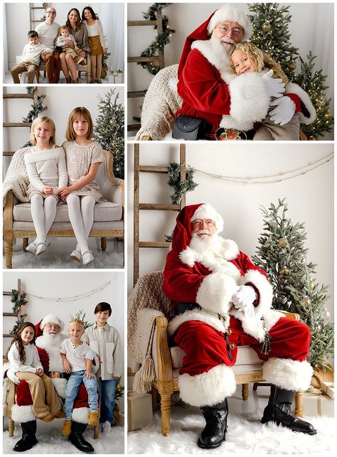 Santa Mini Sessions in CT | Holiday Mini Session Photography | CT Family Photographer | CT Santa Letter Photo Shoot, Santa Family Photos, Santa Studio Sessions, Santa Picture Set Up, Studio Santa Mini Sessions, Photos With Santa Ideas, Photos With Santa Outfit, Holiday Mini Session Ideas Indoor, Santa Mini Session Indoor