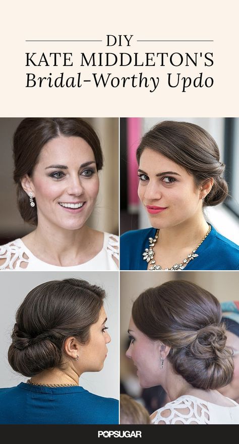 Kate Middleton Updo Hair How-To Kate Middleton Updo, Side Updo, Kate Middleton Hair, Updo Tutorial, Wedding Day Makeup, Side Hairstyles, Prince Louis, Celebrity Hair Stylist, Natural Hair Updo