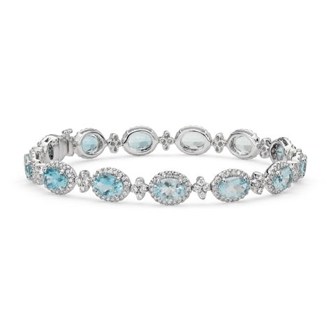 Blue Nile Jewelry, Halo Bracelet, Oval Bangle, Pave Diamond Jewelry, March Birthstone Jewelry, Sparkle Jewelry, Aquamarine Jewelry, Ladies Diamond Rings, White Gold Diamond Rings