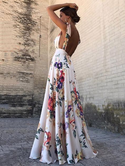 Print chiffon maxi dress