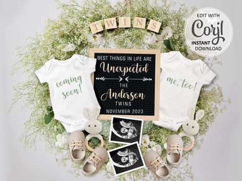 Twin Surprise Announcement, Twin Surprise Announcement Gender Reveal, Twins Pregnancy Announcement, Cute Twin Pregnancy Announcement, Get Pregnant With Twins, Sonogram Pictures, Twins Announcement, Twin Pregnancy Announcement, Surprise Baby