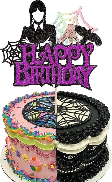 Thing Hand Wednesday, Wednesday Addams Themed Birthday, Addams Family Cake, Hand Wednesday, Wednesday Addams Theme, Glitter Spider Web, Addams Family Theme Party, Girl Theme Party, Wednesday Thing