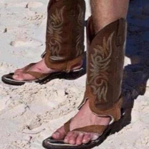 Now, THESE are Chanclas! LOL!!!! Silly Shoes, White Trash Party, Trash Party, Flip Flop Boots, Texas Style, White Trash, Beach Bum, Boot Sandals, Bones Funny