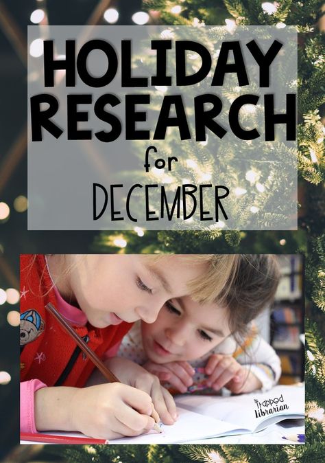 Teach and review research skills in a fun and engaging way in your elementary library or classroom in December. A mini-unit for holiday research is just what you need to stay flexible and sane during this crazy time. Teach your students about Christmas, Christmas trees, Hanukkah, and Kwanzaa with streamlined, no-fuss notetaking and a fun online word cloud project! Plan your low-prep, no stress holiday lesson today! #thetrappedlibrarian #decemberlibrary Homeschool Writing Prompts, December Lessons, Journal Prompts For Kids, Library Media Specialist, Library Media Center, Elementary School Library, Library Organization, Homeschool Writing, Library Skills