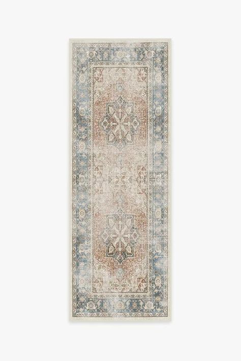 Kamran Coral Rug | Washable Rug | Ruggable Kamran Coral Rug, Ruggable Runner, Coral Rug, Ornate Border, Kitchen Rugs Washable, Ruggable Rug, Rug Runner Kitchen, Entryway Bathroom, Chenille Rug