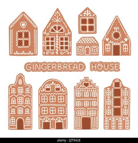 Gingerbread House Clip Art Free, Ginger Bread House Printable Template, Christmas Cookie House Decorating Ideas, Tall Gingerbread House, Gingerbread House Silhouette, Gingerbread House Shapes, Gingerbread Wrapping Ideas, Gingerbread House Design Ideas, Gingerbread House Outline