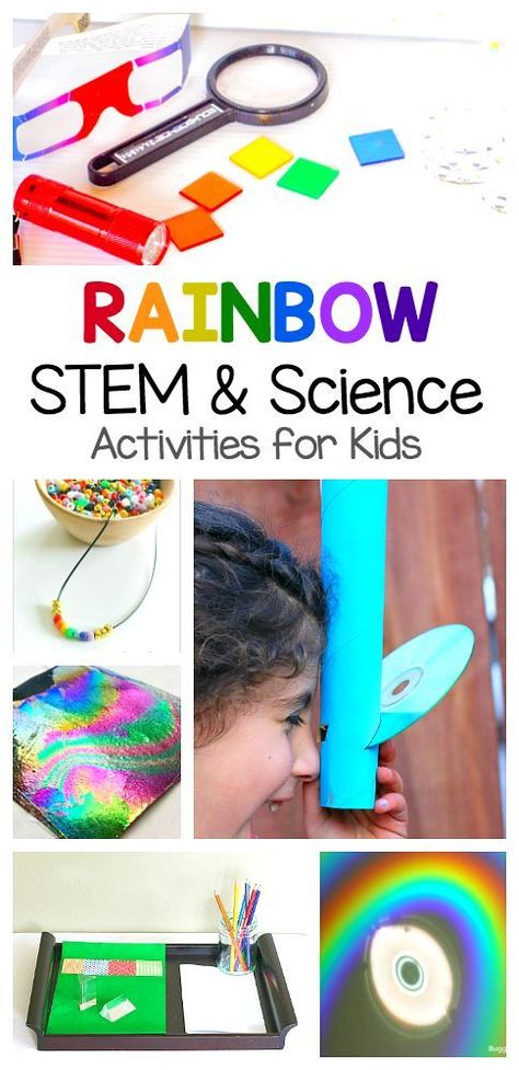 Rainbow Science Activities for Kids: Explore light and rainbows with these STEM and STEAM activities for children. Perfect for spring, St. Patrick's Day, and any unit on weather! ~ BuggyandBuddy.com Rainbow Science Activities, Kindergarten Stem Challenges, Rainbow Stem, Rainbow Science, Chromatography For Kids, Spring Science, Science Experience, Kindergarten Stem, Science Kids