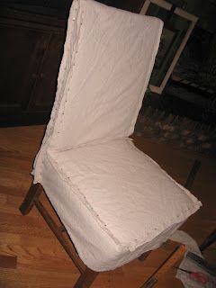 She Endeavors: My first slipcover! Diy Dining Chair Covers Slipcovers, How To Make Dining Chair Seat Covers, Dining Chair Covers Slipcovers, Queen Anne Chair, Dining Chair Seat Covers, Office Chair Cover, High Back Dining Chairs, Diy Dining, Seat Covers For Chairs