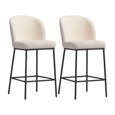 Buy Boucle 2-pc. Counter Height Upholstered Bar Stool at JCPenney.com today and Get Your Penney's Worth. Free shipping available Coin Bar, Fabric Bar Stool, Island Stools, Stools For Kitchen Island, Modern Stools, Counter Height Bar, Home Black, Counter Height Bar Stools, Boucle Fabric