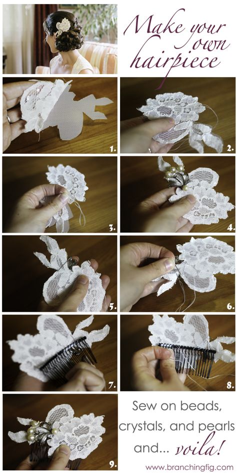 Diy Hair Pieces, Diy Bridal, Pearl And Lace, Hair Decorations, Wedding Hair Pieces, Diy Hair Accessories, Bridal Hair Pieces, Accessories Diy, Bridal Headpieces