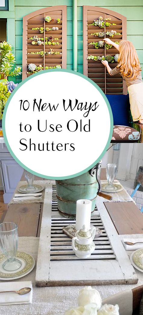 Find inspiration for your next shutter projects with these 10 projects. Shutters Repurposed Decor, Bedroom Shutters, Shutter Projects, Repurposed Headboard, Shutter Decor, Diy Shutters, Old Shutters, Doors Repurposed, Wood Shutters