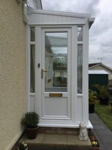 DIY Porches & Self Build UPVC Porch Kits | ConservatoryLand Pvc Front Door Ideas, Upvc Porch Makeover, Diy Enclosed Porch, Front Door Upvc, Small Enclosed Porch, Exterior Kitchen Doors, Porch Designs Uk, Side Porch Ideas, Upvc Porches