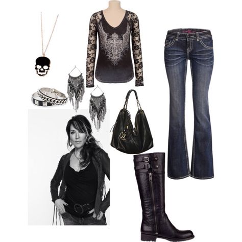 Gemma Teller Gemma Teller Style, Biker Babe Outfit, Rock Inspired Outfits, Gemma Teller Morrow, Gemma Teller, Biker Chick Outfit, Biker Chick Style, Katey Sagal, Bike Outfits