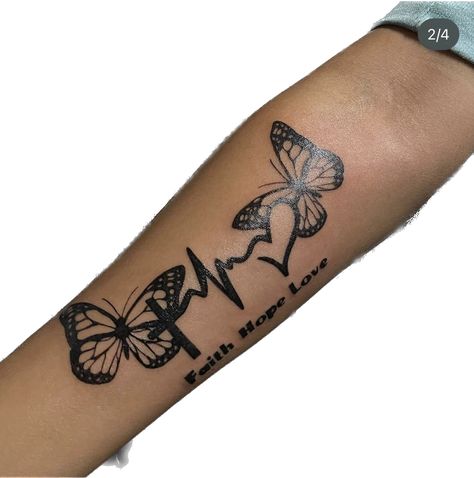 Faith With Butterfly Tattoo, Phoenix Tattoo Feminine, Meaning Tattoos, Feminine Tattoo Sleeves, Remembrance Tattoos, Tattoo Sleeves, Mother Tattoos, Quick Natural Hair Styles, Butterfly Tattoos