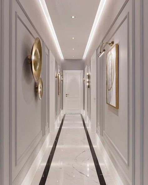 Corridors Design Home, Gypsum Ceiling Design, Marble Flooring Design, Hotel Hallway, Corridor Design, Pop Ceiling Design, Ceiling Design Living Room, Hallway Designs, Ceiling Design Modern