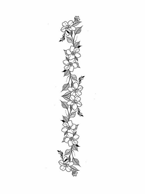 Flower Arm Band Tattoo Design, Flower Spine Tattoo Design, Spine Tattoos Flowers, Flower Band Tattoo Design, Tattoos Pulseras, Waist Tattoo, Tattoo Band, Flower Spine Tattoos, Waist Tattoos