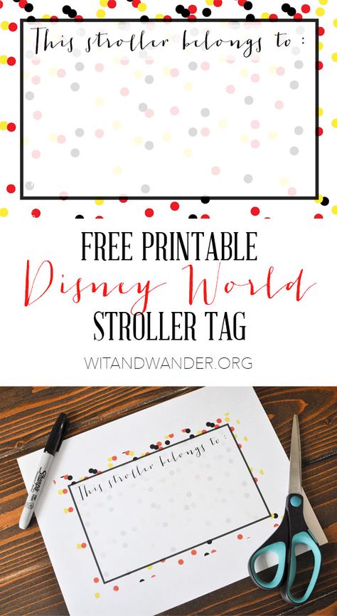 Free Printable Walt Disney World Stroller Tag Disney World Stroller, Disney Stroller Tags, Disney Stroller, Stroller Tag, Strollers At Disney World, Disney Trip Surprise, Home Wood Sign, Disney Names, Disney Free