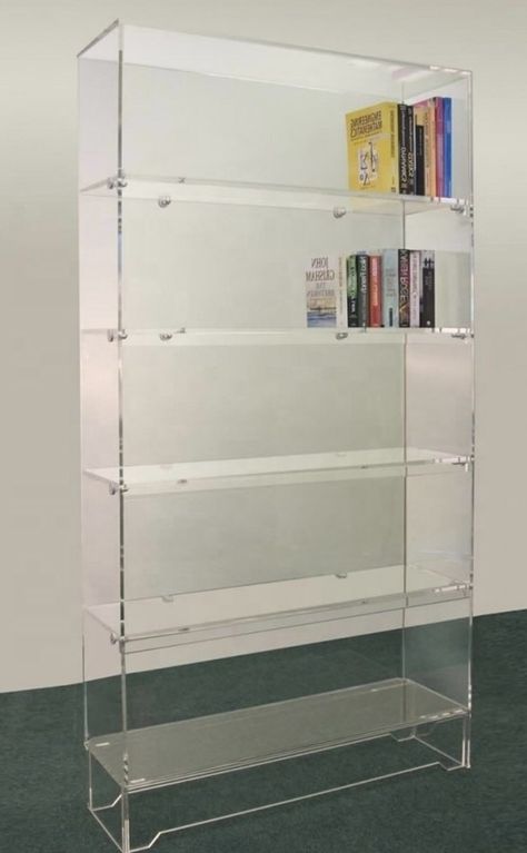 Clear Acrylic Wall Shelves, Clear Book Shelf, Large Acrylic Shelves, Acrylic Office Decor, Vhs Shelf, Acrylic Book Shelves, Lucite Shelves, Lucite Bookshelf, Acrylic Furniture Decor