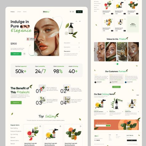 Discover our latest design for Glowvy Skincare! This website features intuitive navigation, stunning visuals, and engaging content optimized for desktop and mobile devices. Experience seamless viewing with fluid layouts, beautifully displayed products, and comprehensive sections.
_
_
Services We Provided:
App design - Website design - Development - Branding 
-
-
#Uidesign #uxdesign #webdesign #BeautyProducts #Skincare #usadesigner #designsystem #uiux #sohunts #olackagency Skincare App, Family Support, Website Features, Build Something, Engaging Content, More Design, Design System, Design Ui, Design Website