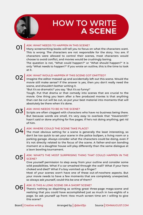 Here is the 6 questions to ask when you write a scene. How To Write An Opening Scene, Writing Opening Scenes, Scene Cards Writing, How To Write A Scene, Writing Scene Prompts, Writing Brainstorming, Novel Writing Outline, Business Student, Writing Outline