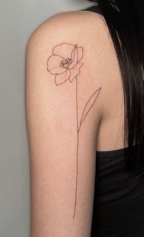 Single Flower Tattoo, Dainty Tats, Lovely Tattoo, Hibiscus Art, Flower Tattoo Ideas, Small Girly Tattoos, Tattoo Spots, Body Decoration, Poppies Tattoo