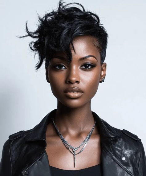 51 Stunning Short Haircuts for Black Women: Embrace Your Natural Beauty - Page 7 of 17 - The Fusion Feed Black Hair Faux Hawk, Short Comb Coils, Natural Hair Faux Hawk, Hair Faux Hawk, Short Faux Hawk, Comb Coils, Curly Hair Texture, Short Haircuts For Black Women, Short Hair Bride