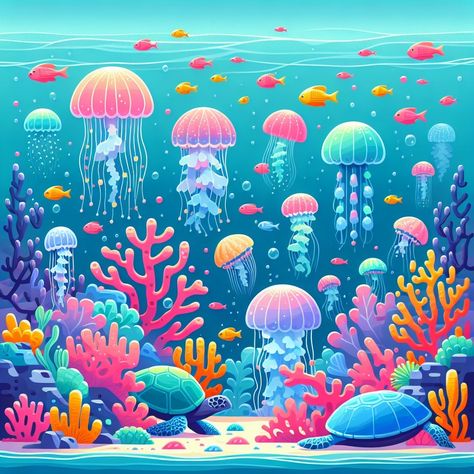 🌊 Dive into the mesmerizing depths of art with our "Enchanting Underwater Symphony" collection at The Alien Canva! 🎨 Feel the harmonious blend of colors, shapes, and emotions as they come together in a symphony of creativity. 🎶 Let the immersive beauty of underwater landscapes transport you to a world of wonder and inspiration. ✨ Explore the magic of art and discover the power of imagination with our captivating pieces. 🌟 #art #artist #instagood #painting #illustration #design #photography #c... Underwater World Drawing, Underwater Diorama, Underwater Illustration, Jellyfish Illustration, Power Of Imagination, Underwater Painting, Water Illustration, World Of Wonder, Drawing Artist