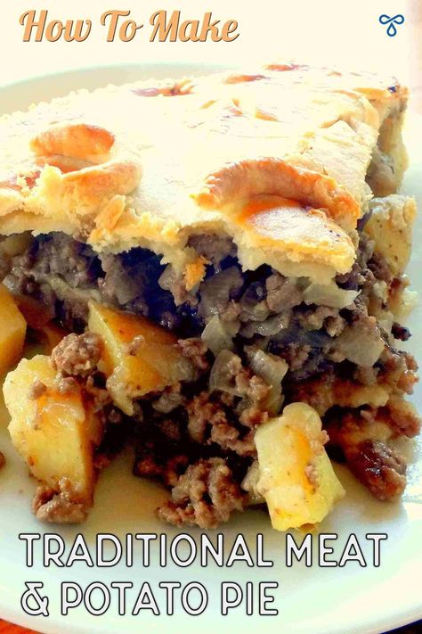 Meat Pie Pastry Recipe, British Meat Pie Recipe, Pasty Pie Recipe, Meat And Potato Pie, Minced Beef Pie, Beef Pie Recipe, Chorizo Paella, Meat And Potatoes Recipes, Potato Pie Recipe