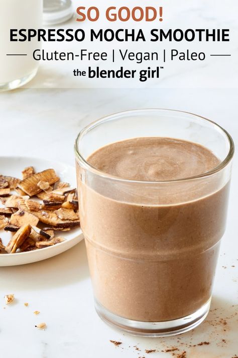 Espresso Smoothie, Mocha Smoothie, Vegan Drinks Recipes, Vitamix Recipes, Diet Smoothie Recipes, Italian Espresso, Vegan Drinks, Maca Root, Coconut Chips