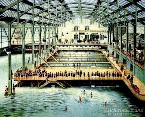 San Francisco's Sutro Baths in color Group Editorial, Cliff House San Francisco, Sutro Baths San Francisco, Swimming Pool Art, Steampunk Elements, Sutro Baths, Old America, Baths Interior, Visit San Francisco