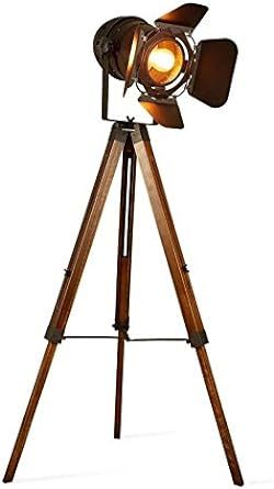 Wooden Light Fixtures, Wooden Lamps Design, Wooden Camera, Cinema Movie, Tripod Table Lamp, Tripod Floor Lamp, Edison Lighting, Industrial Livingroom, Wood Floor Lamp