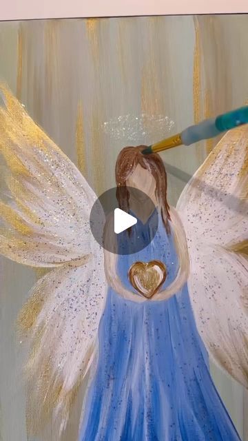 Painted Angels, Angel Diy, Instagram Painting, December 16, Painting Tutorials, Easy Paintings, Painting Ideas, Angel, On Instagram